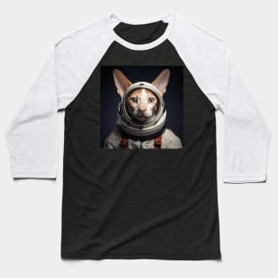 Astronaut Cat in Space - Cornish Rex Baseball T-Shirt